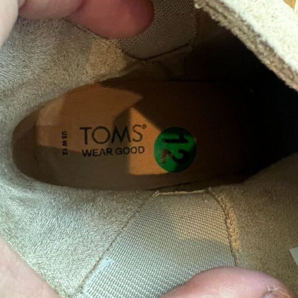 Toms Womens Clare Wedge Ortholite Foam Insole Boot Sz 12 in Oatmeal Suede - Picture 13 of 15